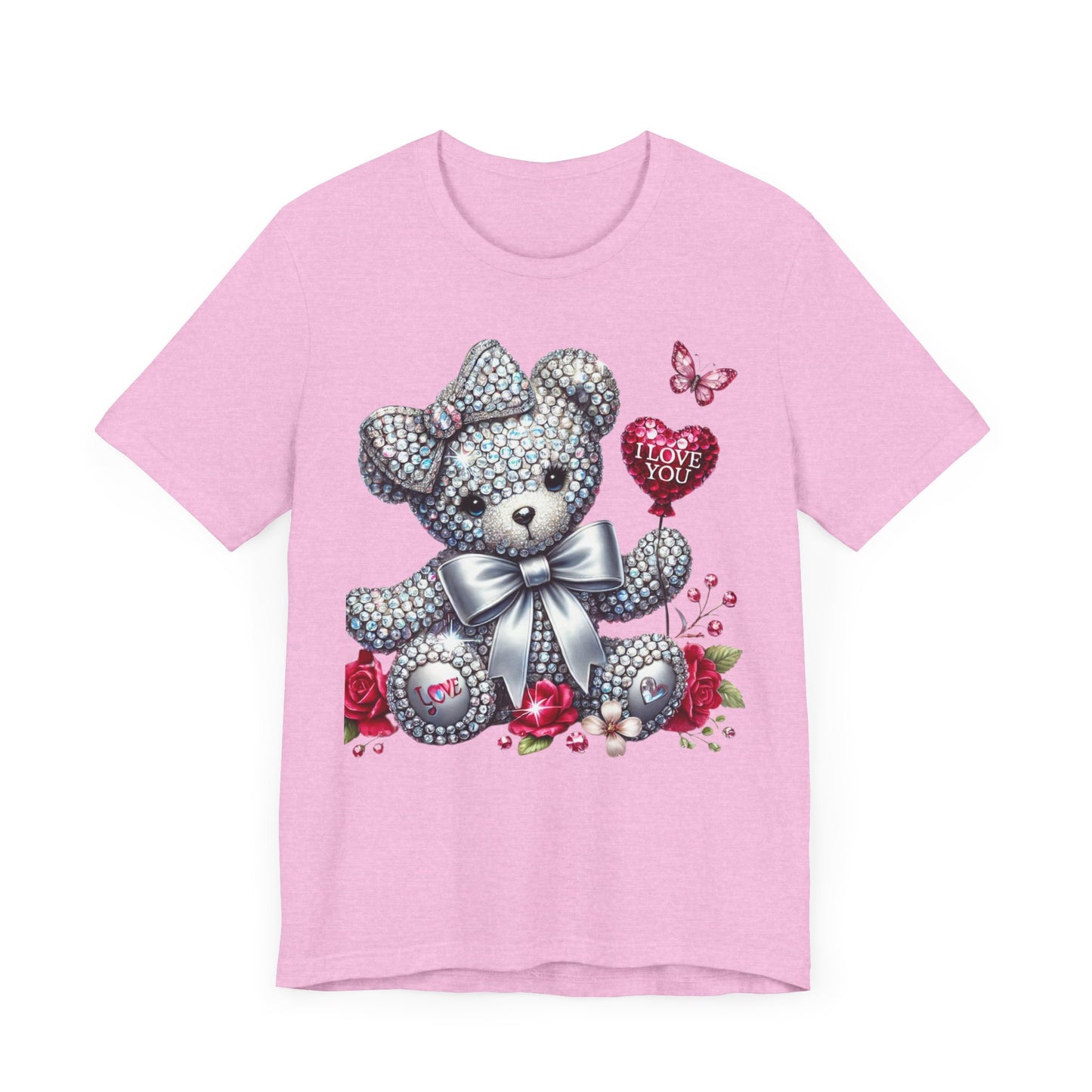 Charming Teddy Bear Valentine's Tee - I Love You Design