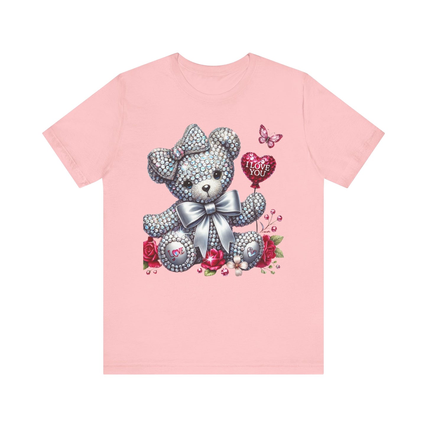 Charming Teddy Bear Valentine's Tee - I Love You Design
