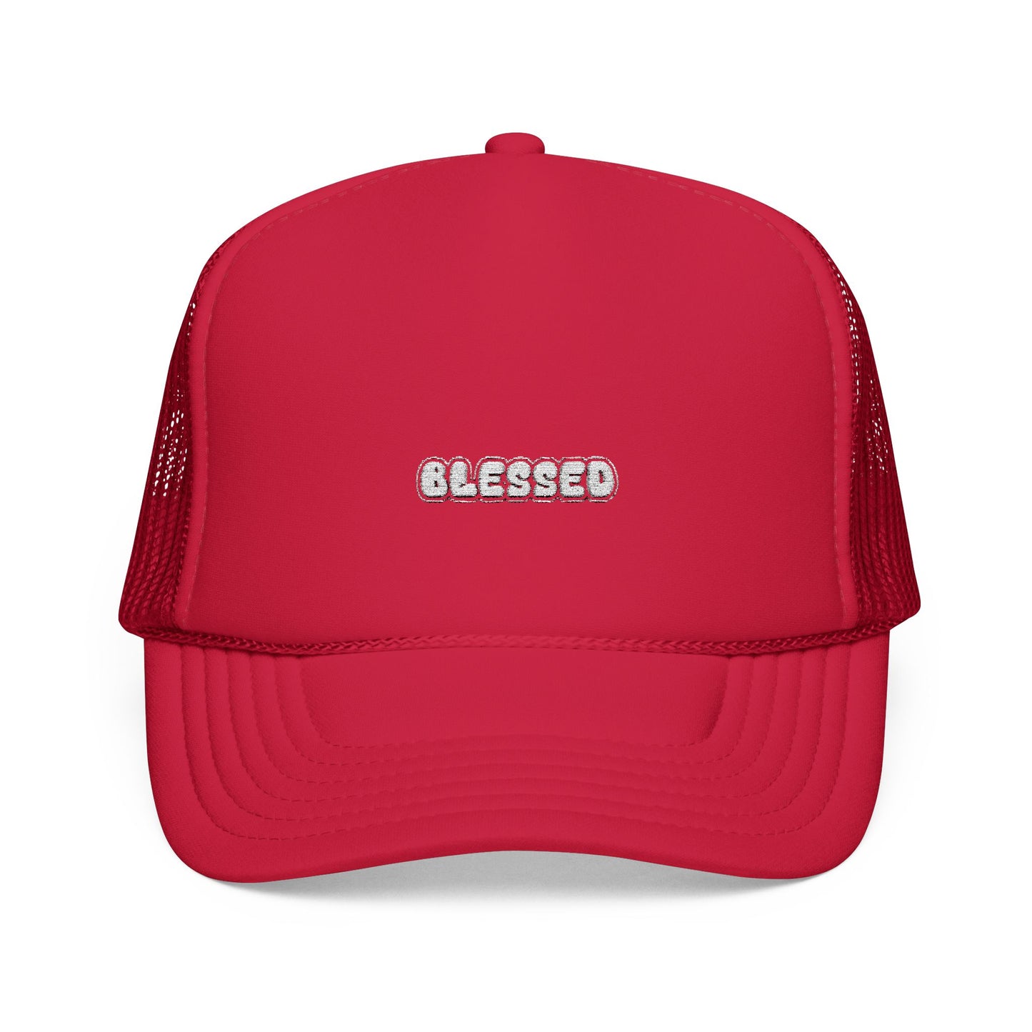 Embroidered Blessed Foam Trucker Hat style