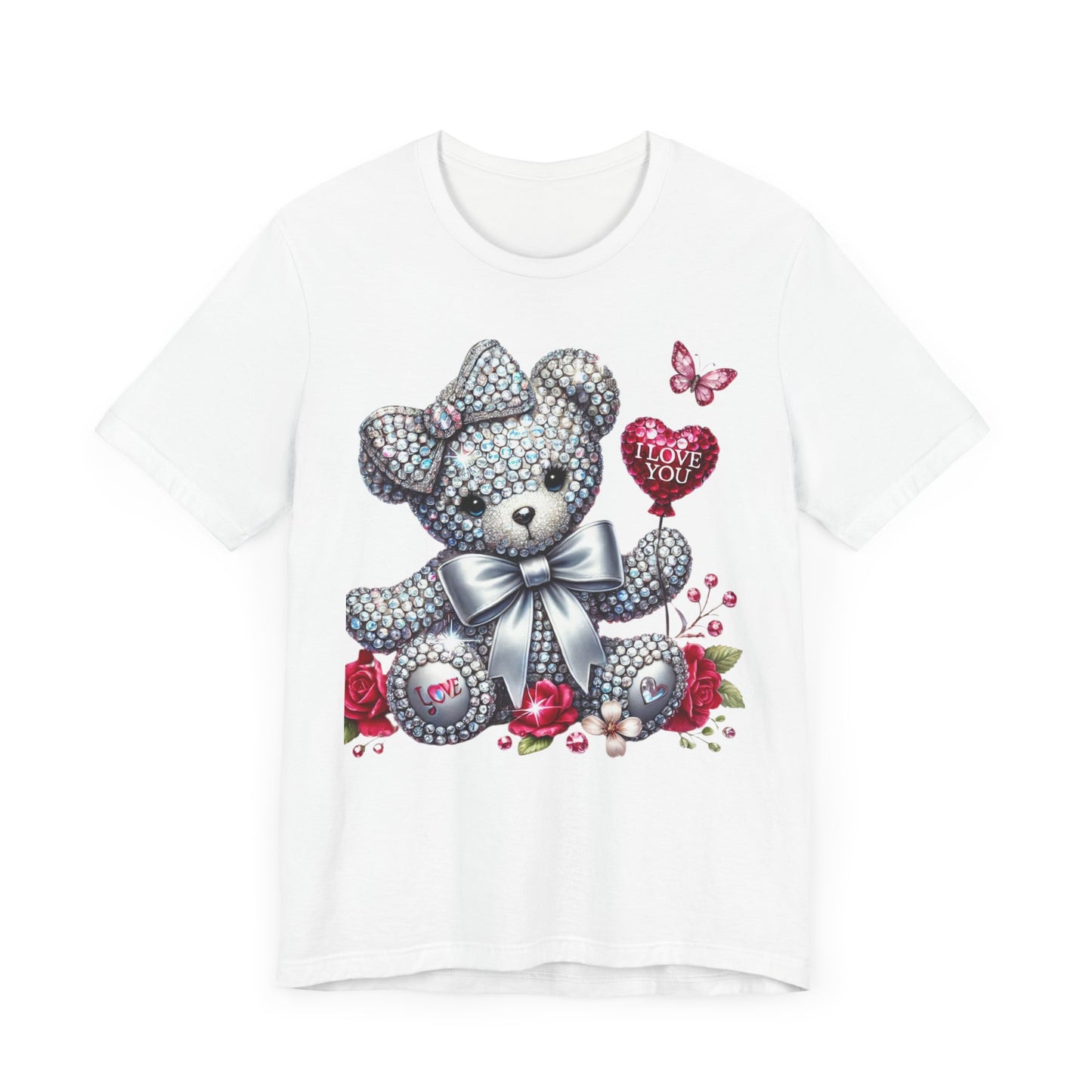 Charming Teddy Bear Valentine's Tee - I Love You Design