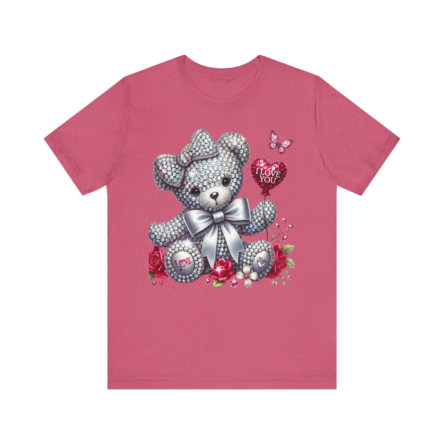 Charming Teddy Bear Valentine's Tee - I Love You Design