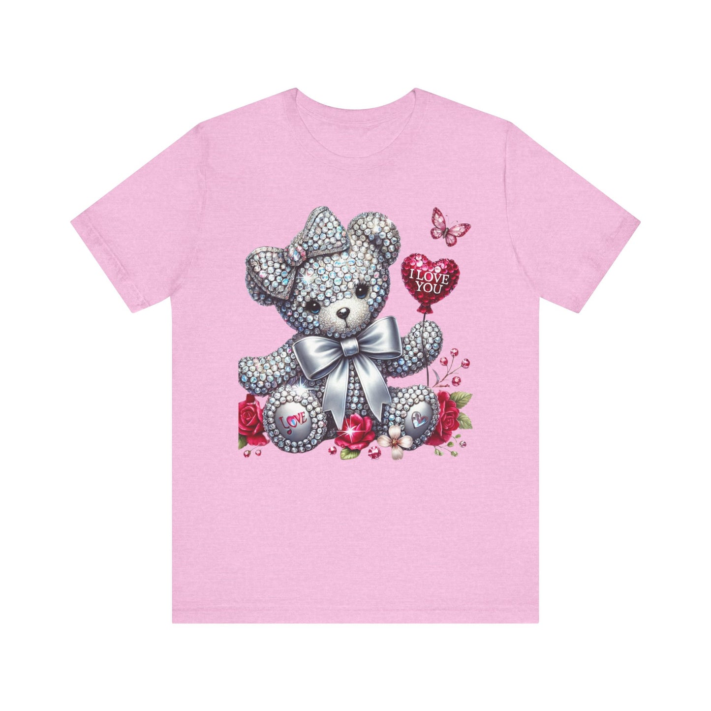 Charming Teddy Bear Valentine's Tee - I Love You Design