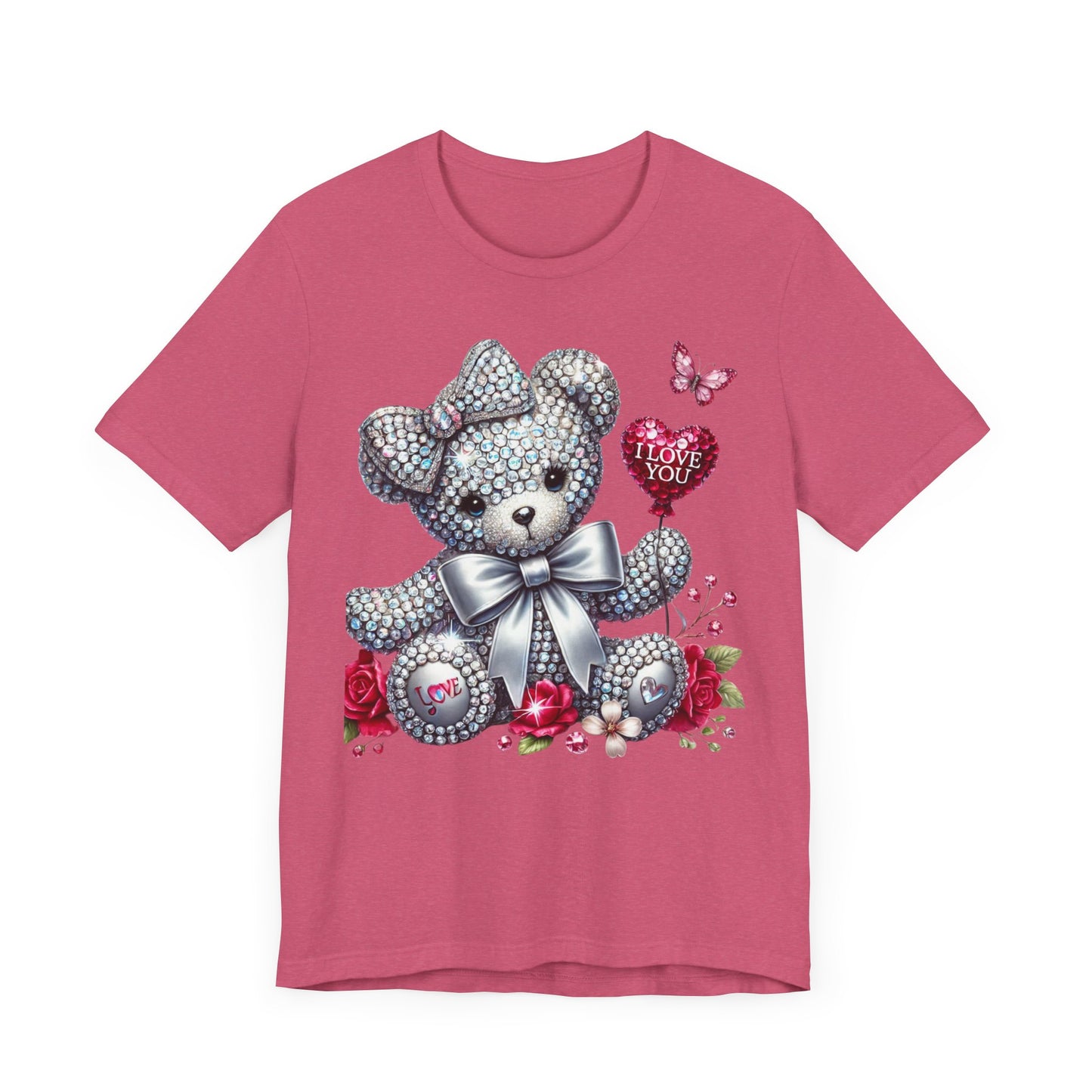 Charming Teddy Bear Valentine's Tee - I Love You Design