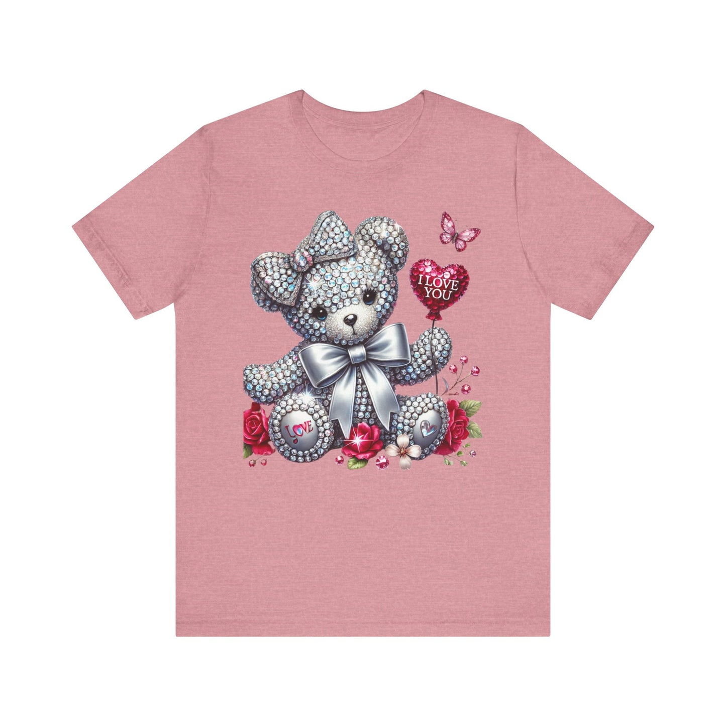 Charming Teddy Bear Valentine's Tee - I Love You Design