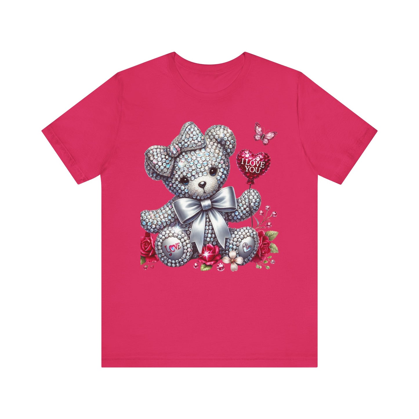 Charming Teddy Bear Valentine's Tee - I Love You Design