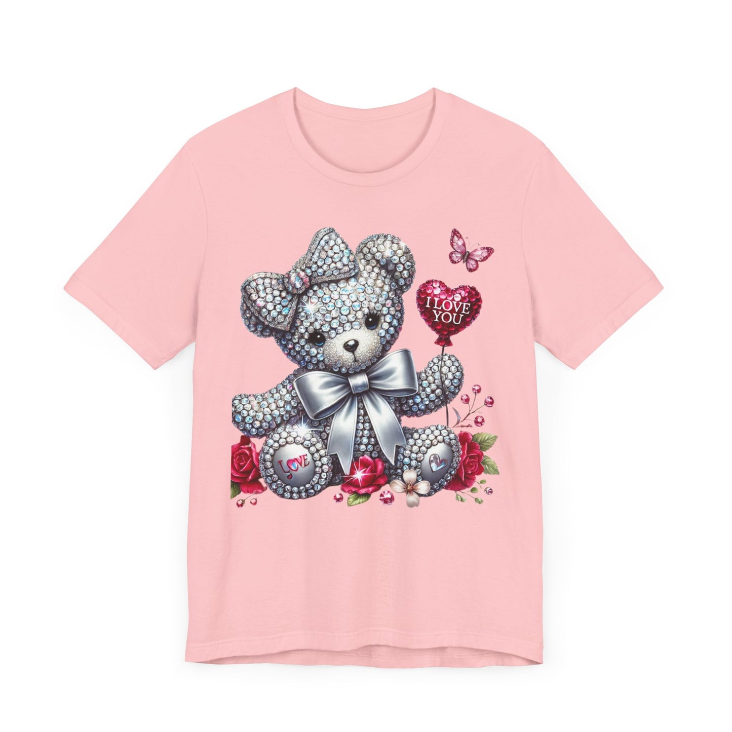 Charming Teddy Bear Valentine's Tee - I Love You Design