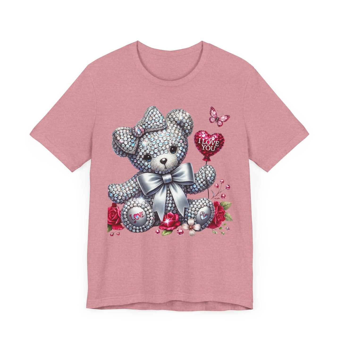 Charming Teddy Bear Valentine's Tee - I Love You Design