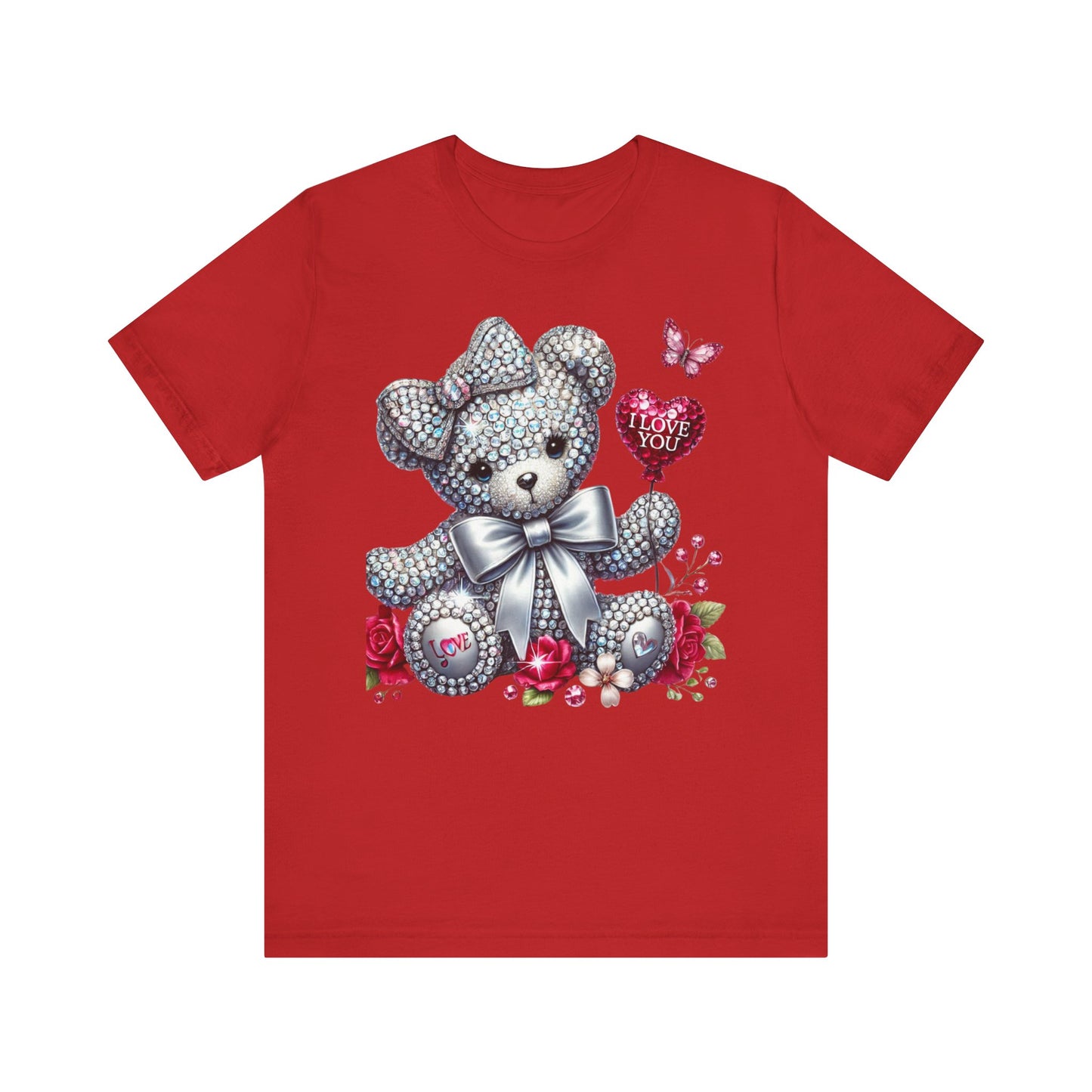 Charming Teddy Bear Valentine's Tee - I Love You Design