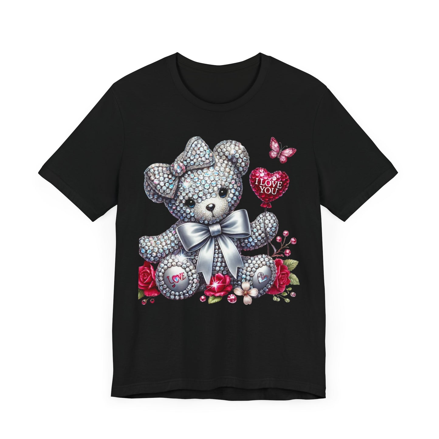 Charming Teddy Bear Valentine's Tee - I Love You Design