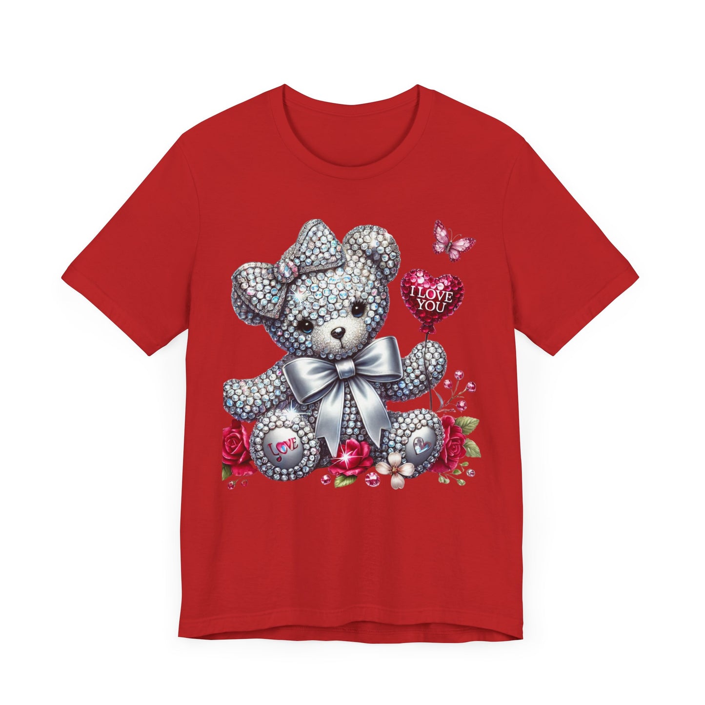 Charming Teddy Bear Valentine's Tee - I Love You Design