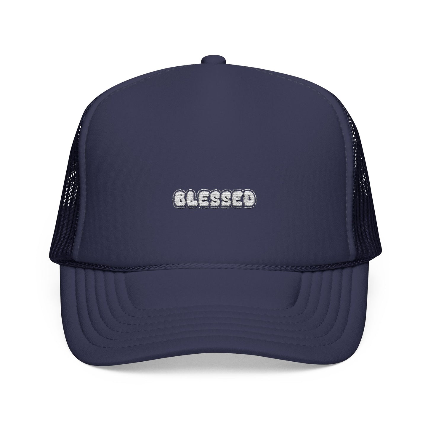 Embroidered Blessed Foam Trucker Hat style
