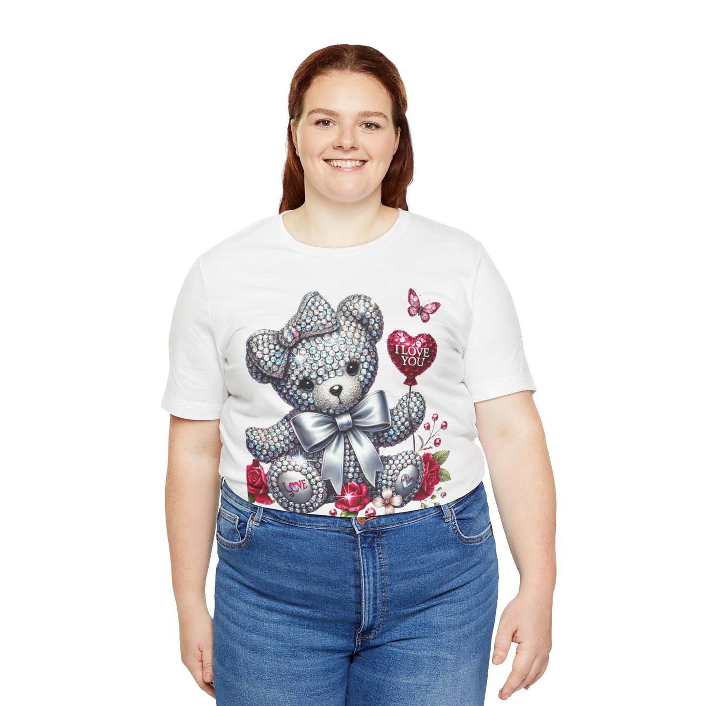 Charming Teddy Bear Valentine's Tee - I Love You Design