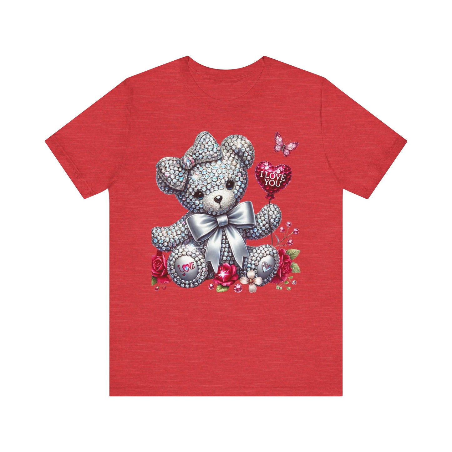 Charming Teddy Bear Valentine's Tee - I Love You Design