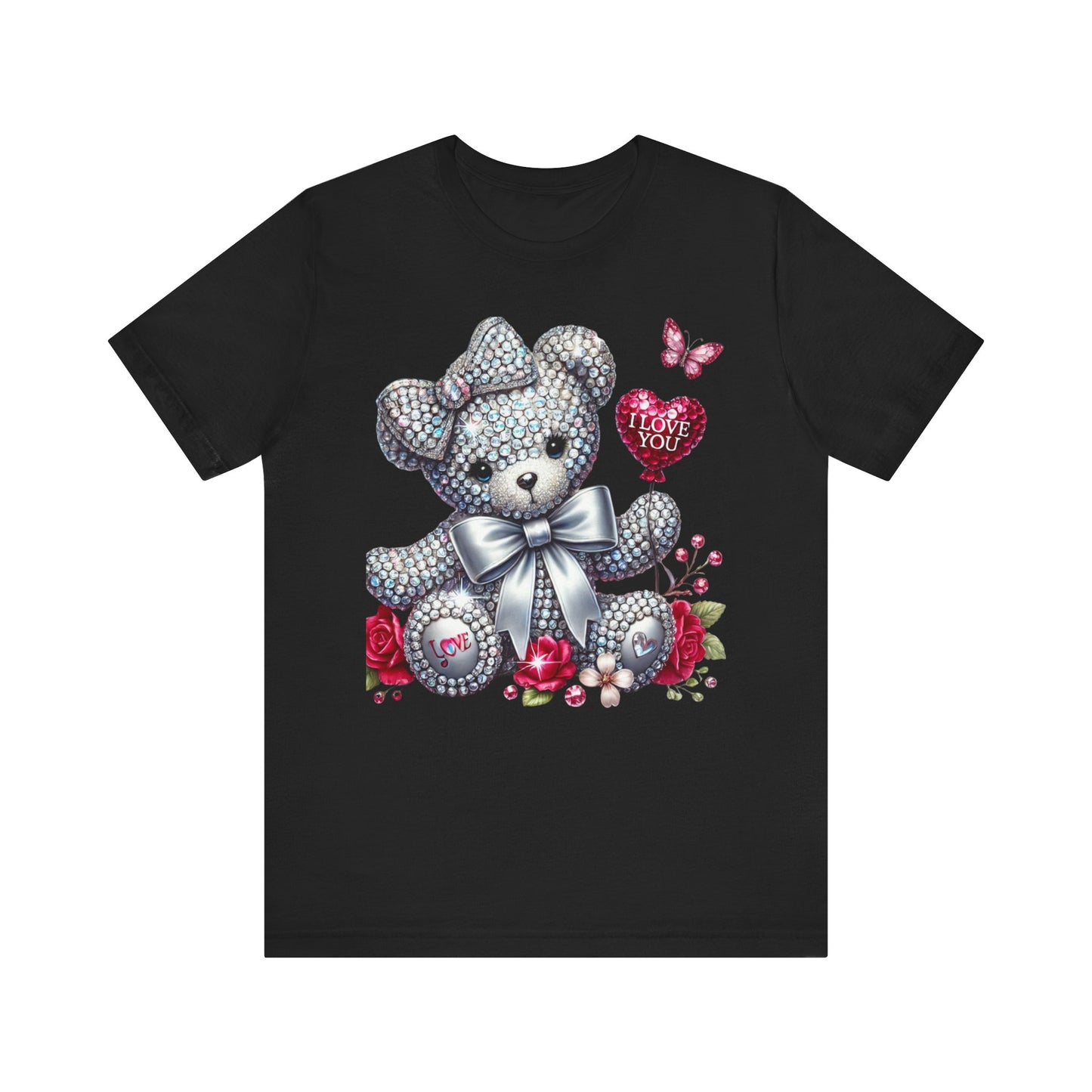 Charming Teddy Bear Valentine's Tee - I Love You Design
