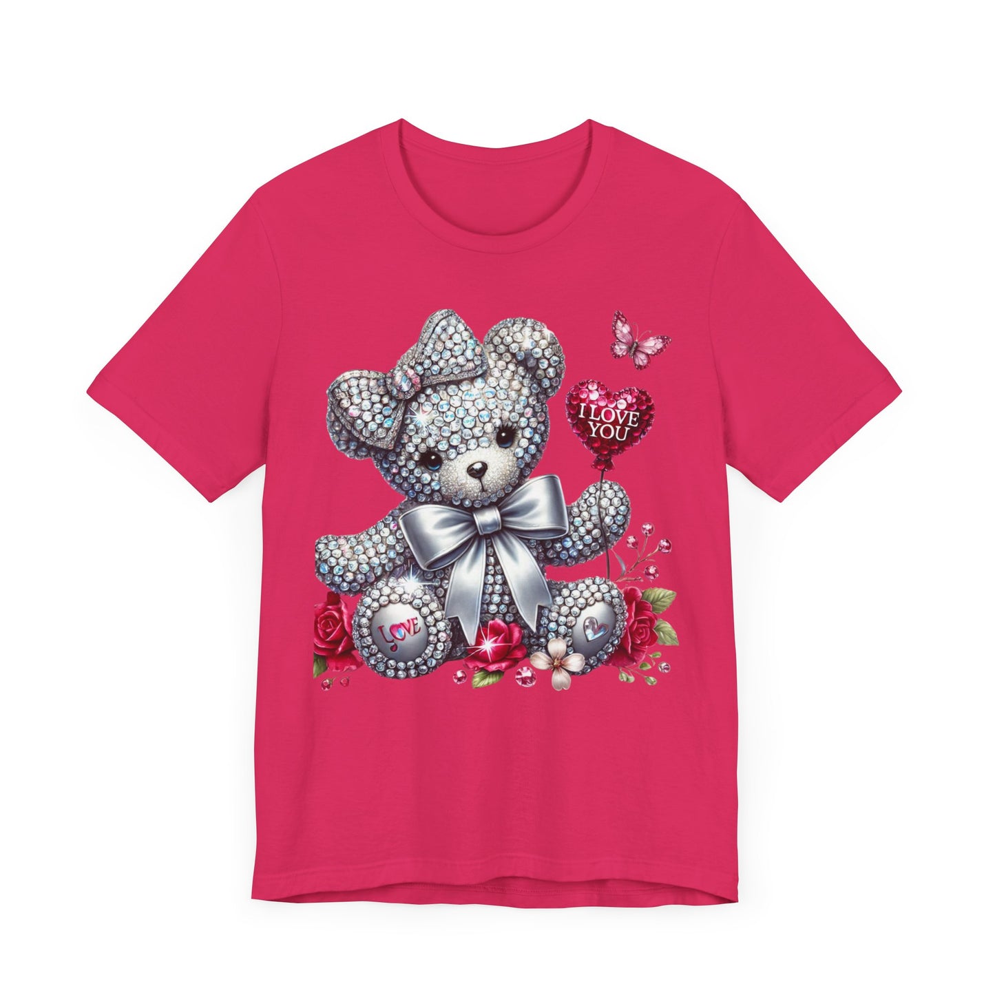 Charming Teddy Bear Valentine's Tee - I Love You Design