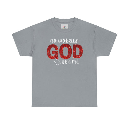 No Worries God Got Me  Red Inspirational Faith Shirt