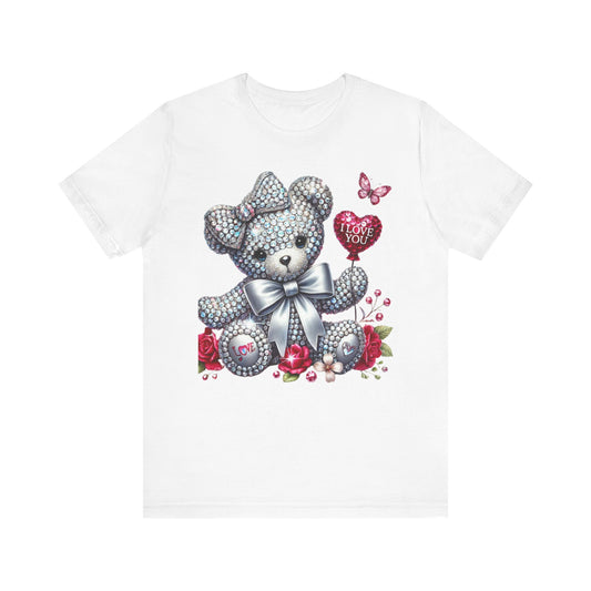 Charming Teddy Bear Valentine's Tee - I Love You Design