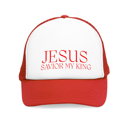 Christian Mesh Cap - Jesus Savior My King, Faith Hat, Religious Gift, Inspirational