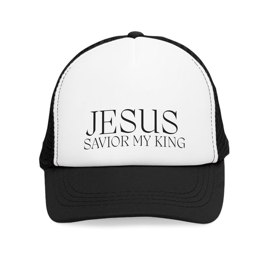 Faith-Inspired Mesh Cap | Jesus Savior My King Trucker Hat, Christian Gift,